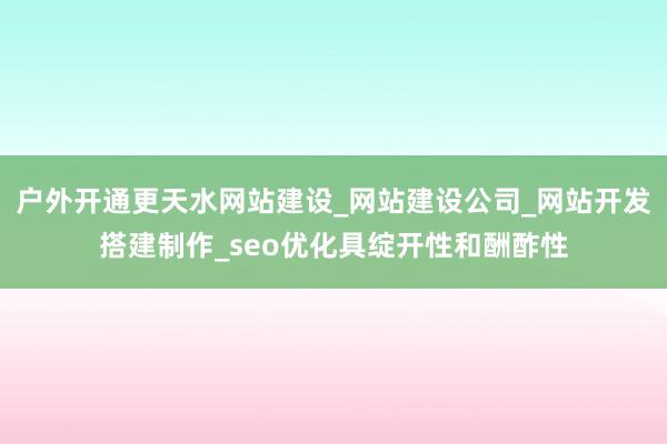 户外开通更天水网站建设_网站建设公司_网站开发搭建制作_seo优化具绽开性和酬酢性